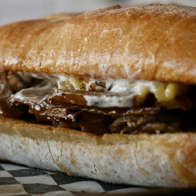 Mushroom Chop Hoagie.